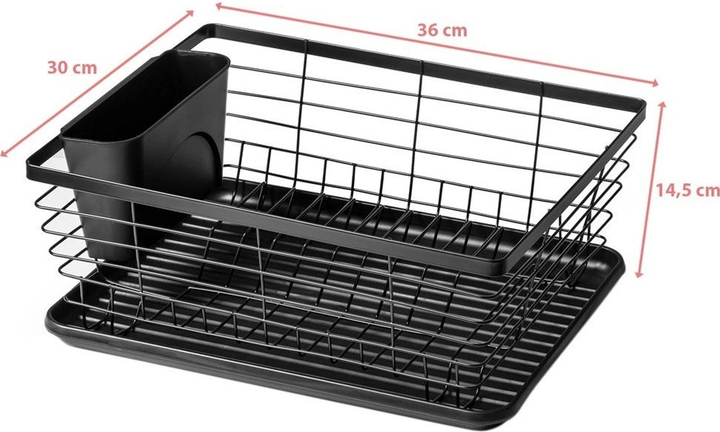 Suszarka do naczyń Vilde Czarna 36 x 30 x 14.5 cm (5907610287256) - obraz 5