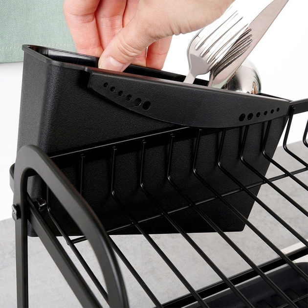 Suszarka do naczyń Vilde Czarna 48.5 x 32 x 23.5 cm (5904316481896) - obraz 7