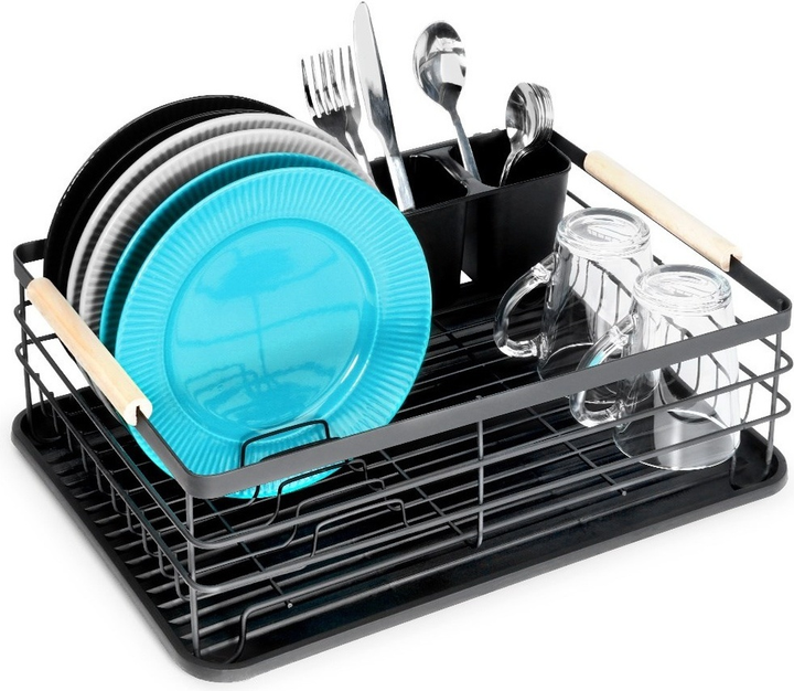 Suszarka do naczyń Vilde Czarna 43 x 32 x 14.5 cm (5907610289380) - obraz 3