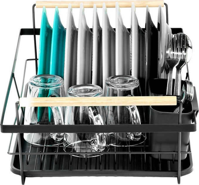 Suszarka do naczyń Vilde Czarna 50.5 x 33 x 18 cm (5904316490850) - obraz 3