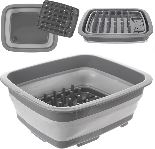 Suszarka do naczyń Orion silikonowa Szara 37 x 31.5 x 14.5 cm (8693395018068) - obraz 5