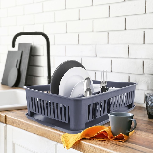 Suszarka do naczyń Orion Szara 43.5 x 32 x 12 cm (8682013105686) - obraz 4