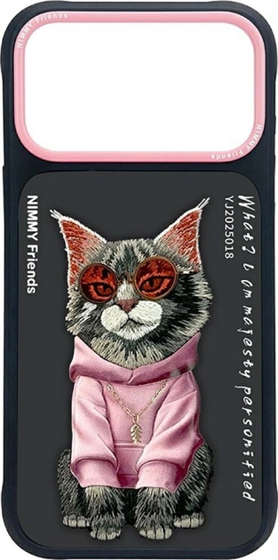 Etui plecki Nimmy Glasses Cool Cat do iPhone 17 Pro Black (6971080313646) - obraz 1