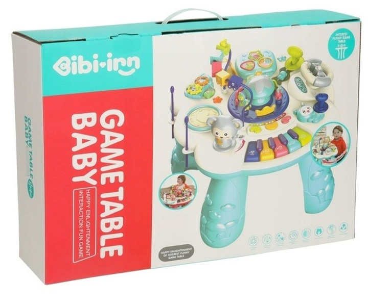 Розвивальний столик KIK Піаніно сортер телефон барабани зі звуком Бібі-інн Блакитний KX3601_1 (5903039753099) - зображення 1