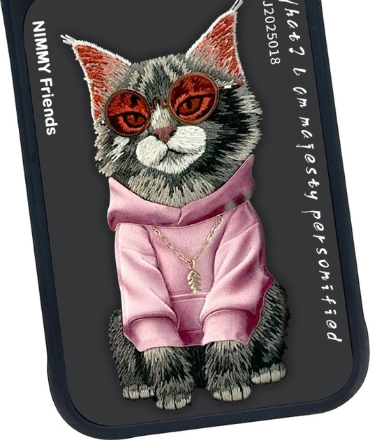 Etui plecki Nimmy Glasses Cool Cat do iPhone 17 Pro Max Black (6971080313653) - obraz 5