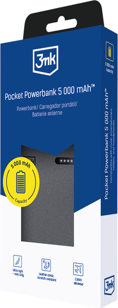 УМБ 3MK Pocket Powerbank 5000 mAh 12W Gray (5903108605410) - зображення 12