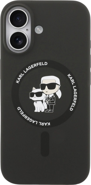 Etui Karl Lagerfeld Silicone Karl&Choupette Ring MagSafe do Apple iPhone 17 Black (3666339549534) - obraz 2