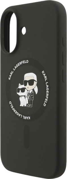 Etui Karl Lagerfeld Silicone Karl&Choupette Ring MagSafe do Apple iPhone 17 Black (3666339549534) - obraz 6