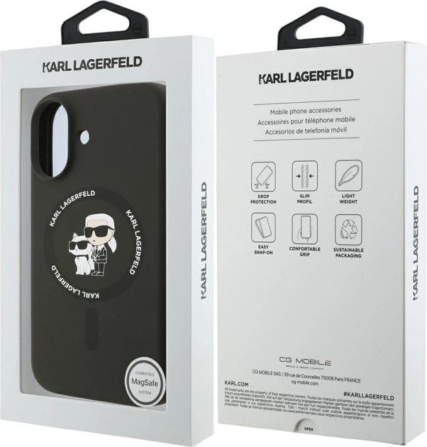 Etui Karl Lagerfeld Silicone Karl&Choupette Ring MagSafe do Apple iPhone 17 Black (3666339549534) - obraz 8