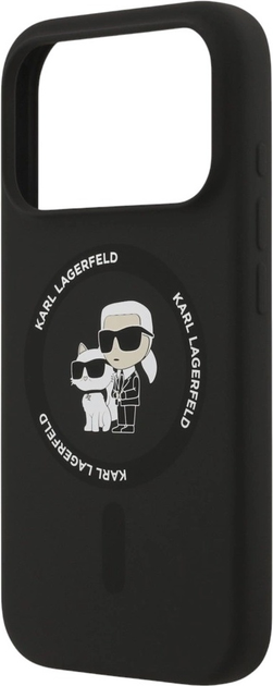 Etui Karl Lagerfeld Silicone Karl&Choupette Ring MagSafe do Apple iPhone 17 Pro Max Black (3666339549565) - obraz 6