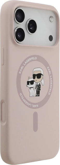 Etui Karl Lagerfeld Silicone Karl&Choupette Ring MagSafe do Apple iPhone 17 Pro Max Pink (3666339549442) - obraz 4
