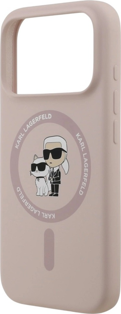 Etui Karl Lagerfeld Silicone Karl&Choupette Ring MagSafe do Apple iPhone 17 Pro Pink (3666339549435) - obraz 6