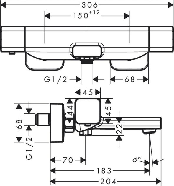 Bateria wannowa  Hansgrohe Ecostat E 15774000 - obraz 4