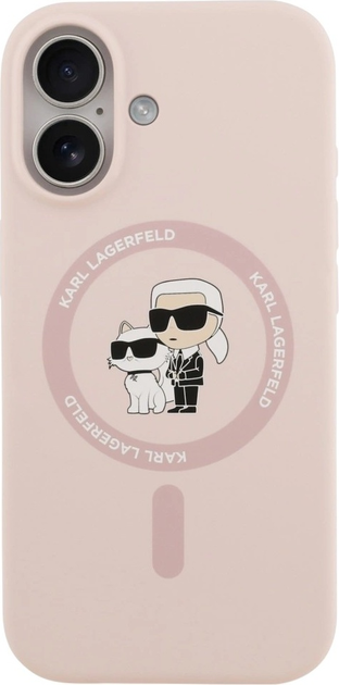 Etui Karl Lagerfeld Silicone Karl&Choupette Ring MagSafe do Apple iPhone 17 Pink (3666339549411) - obraz 2