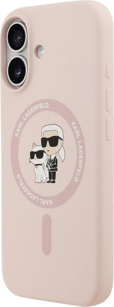 Etui Karl Lagerfeld Silicone Karl&Choupette Ring MagSafe do Apple iPhone 17 Pink (3666339549411) - obraz 3