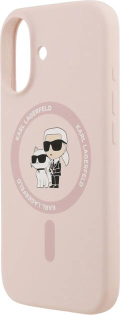 Etui Karl Lagerfeld Silicone Karl&Choupette Ring MagSafe do Apple iPhone 17 Pink (3666339549411) - obraz 6