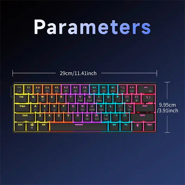 Ігрова клавіатура AJAZZ NK61 / HOT SWAP / MX RED / RGB / Obsidian