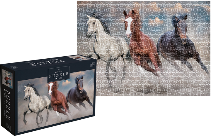 Пазли Interdruk Horses 1 тришарові 1000 деталей (384966) - Фото 4 Пазли Interdruk Horses 1 тришарові 1000 деталей (384966) - зображення 4