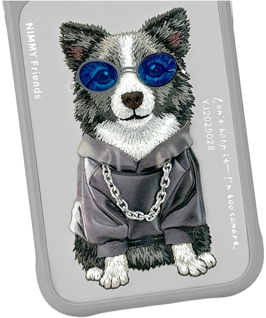 Etui plecki Nimmy Glasses Cool Dog do iPhone 17 Pro Max Grey (6971080313691) - obraz 5