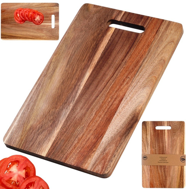 Дошка для нарізання Excellent Houseware дерев’яна Коричнева 40 x 25 см (8720573836715) - зображення 4