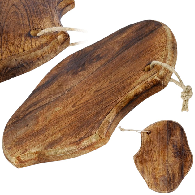 Дошка для нарізання та сервірування Vilde дерев’яна Коричнева 33 x 22 см (5904316446567) - зображення 4