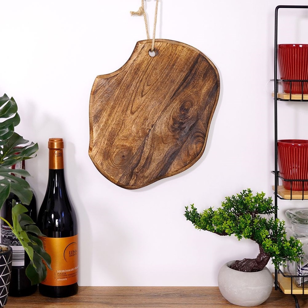 Дошка для нарізання та сервірування Vilde дерев’яна Коричнева 33 x 22 см (5904316446567) - зображення 6