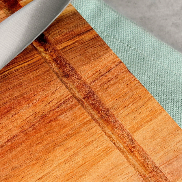 Deska do krojenia i serwowania Excellent Houseware drewniana Brązowa 37 x 25 cm (8720573837545) - obraz 6