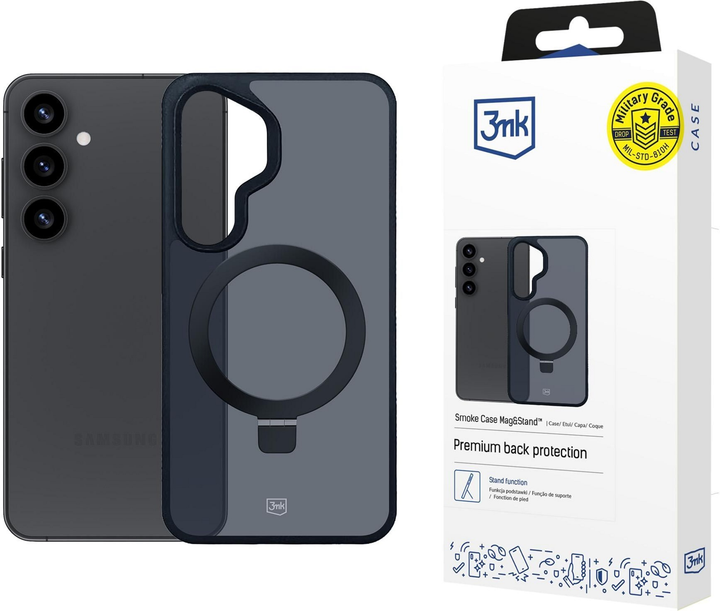 Панель 3MK Smoke Case Mag&Stand для Samsung Galaxy S25+ Dark Blue (5903108625364) - зображення 7