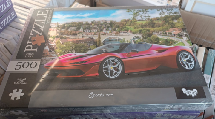 Пазли 500 елементів Sports car червона машина Danko Toys спорткар С500-14-12 - зображення 2