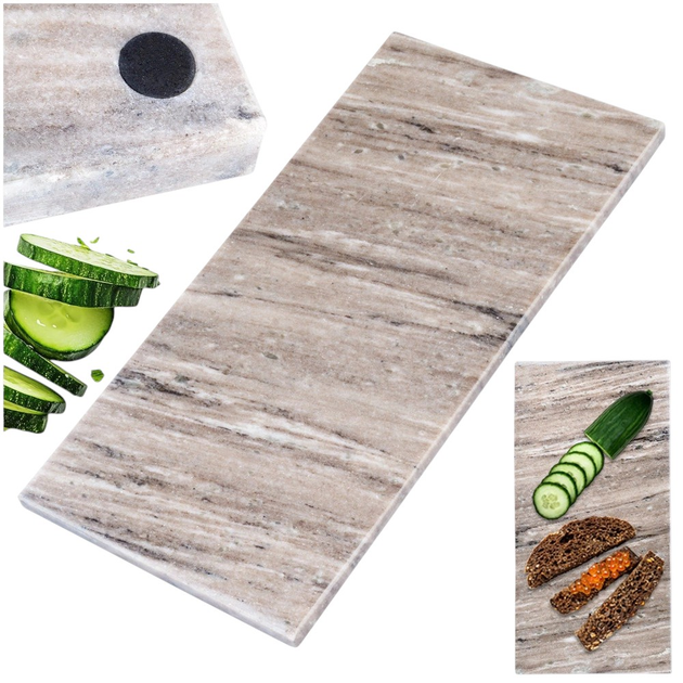 Deska do krojenia i serwowania Vilde marmurowa Beżowa 40 x 20 cm (8720573611671) - obraz 3