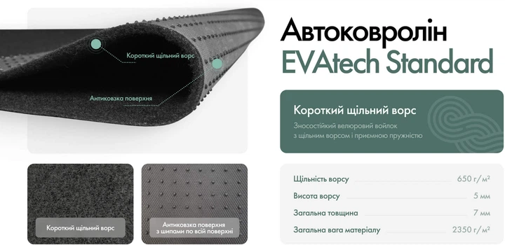 Ворсовий килимок EVAtech Standard в багажник авто для Denza N9 2024 1 покоління SUV China чорний кант (DZ44751B1VEB) - зображення 2
