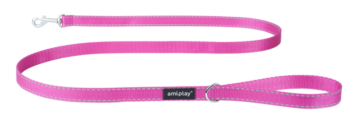 Повідець Amiplay Reflective L 150 см Рожевий (5907563218284) - зображення 1