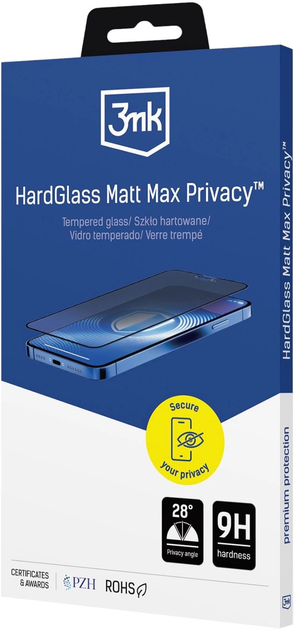 Szkło hartowane 3MK HardGlass Matt Max Privacy do Apple iPhone 17 Pro Max (5903108679961) - obraz 3