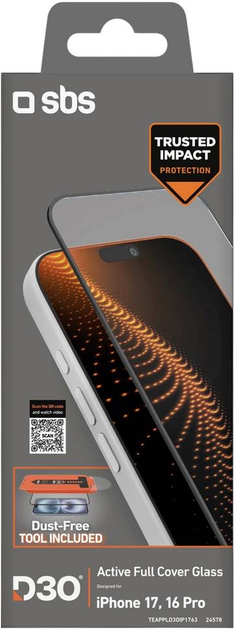 Szkło hartowane SBS D3O Screen Protector do Apple iPhone 17 (8018417524578) - obraz 2