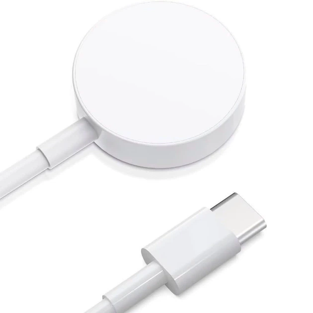 Беспроводное зарядное устройство для Apple Watch Magnetic Charger Type-C 1м с магнитным креплением White - изображение 2