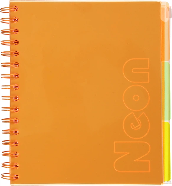 Тетрадь на пружине Buromax Neon B5 120 листов в клетку 3 разделителя Оранжевая (BM.24359911-11) - Фото 1 Тетрадь на пружине Buromax Neon B5 120 листов в клетку 3 разделителя Оранжевая (BM.24359911-11) - изображение 1