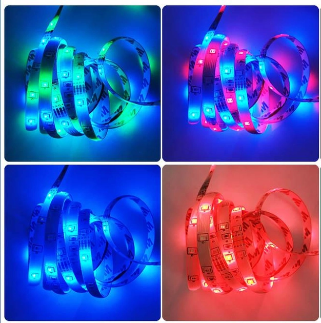 Светодиодная LED лента RGB 3528 5 метров с блоком питания и пультом ДУ - изображение 2