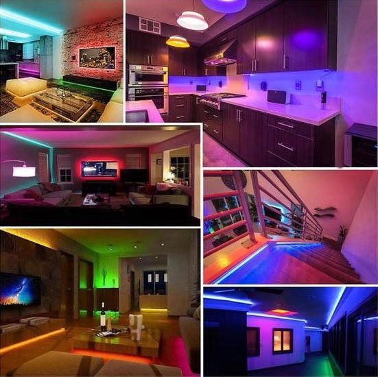 Светодиодная LED лента RGB 3528 5 метров с блоком питания и пультом ДУ - изображение 5