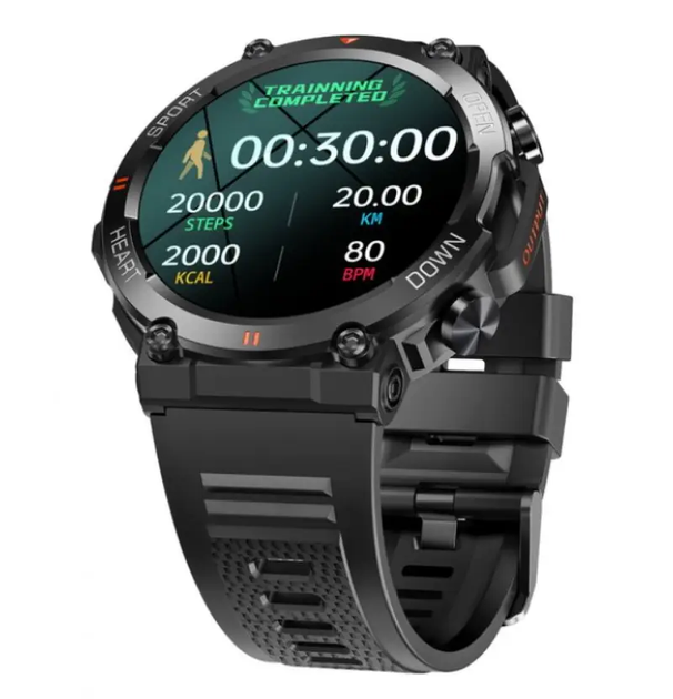 Смарт годинник тактичний військовий Mevaden Hunter Army Black 1.39 inch Bluetooth 5.0 дзвінки - Фото 2 Смарт годинник тактичний військовий Mevaden Hunter Army Black 1.39 inch Bluetooth 5.0 дзвінки - изображение 2