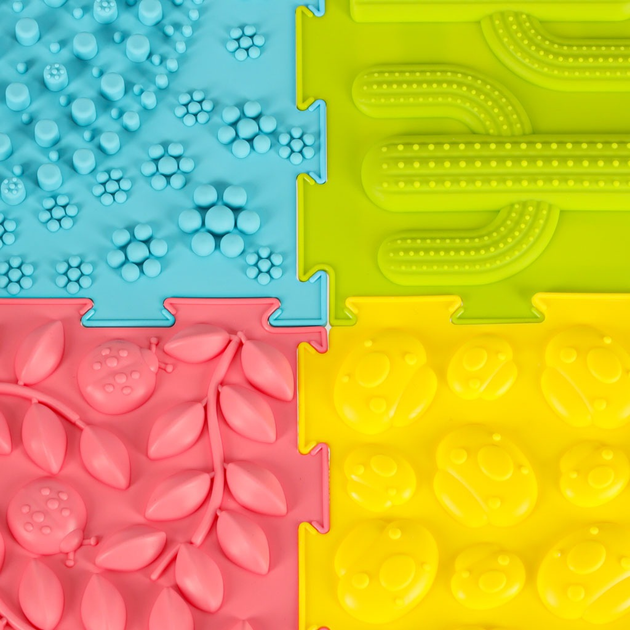 Mata puzzle KIK sensoryczna Montessori do masażu stóp 8 elementów pastelowe KX3172 (5903039765696) - obraz 13