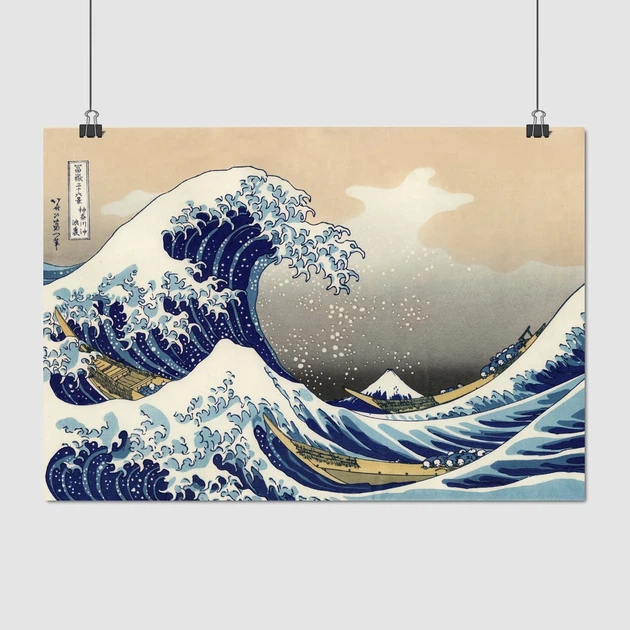Постер Велика хвиля в Канаґаві, Хокусай, Hokusai, Great Wave off