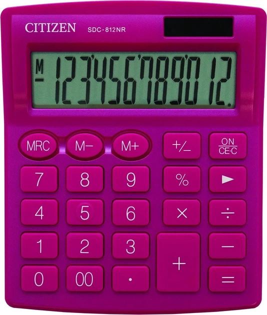 Калькулятор 12 розр SDC812NRPKE рожевий CITIZEN - Фото 1 Калькулятор 12 розр SDC812NRPKE рожевий CITIZEN - изображение 1