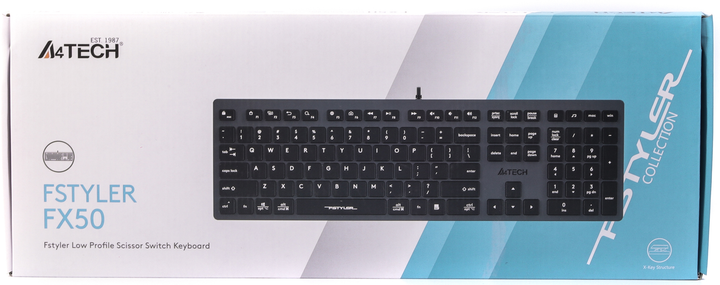 Klawiatura przewodowa A4Tech FX50 USB Grey (FX50-GY) - obraz 6