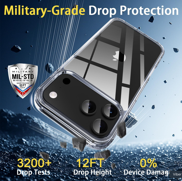 Противоударный чехол для iPhone 17 Pro Max IPAKY Crystal Series с бортиками Прозрачный - Фото 4 Противоударный чехол для iPhone 17 Pro Max IPAKY Crystal Series с бортиками Прозрачный - изображение 4