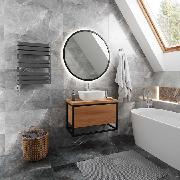 Сушарка для рушників електрична Terma Warp T Bold Чорна (WLLWB065050 KMGRE8MEGU) - зображення 2