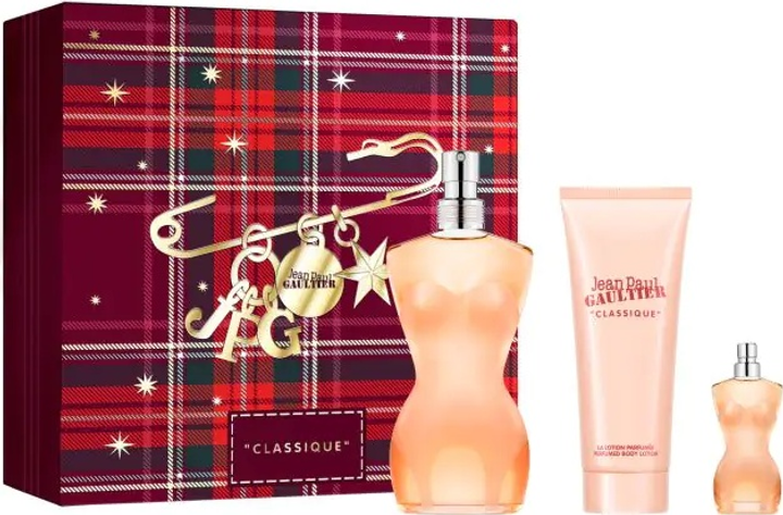 Набір для жінок Jean Paul Gaultier Classique Туалетна вода 100 мл + Лосьйон для тіла 75 мл + Мініатюра Туалетна вода 6 мл (8435415112918) - зображення 1