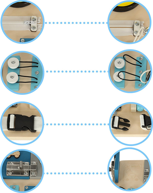 Tablica sensoryczno-manipulacyjna Ikonka LULILO Buso (5903039737167) - obraz 6