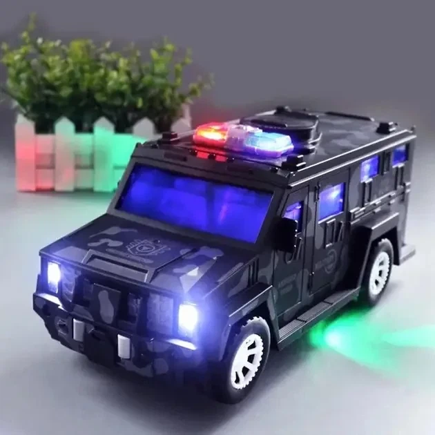 Дитяча обертова скарбничка-сейф для грошей Military car Safe Box з музикою у формі військової машини - зображення 2