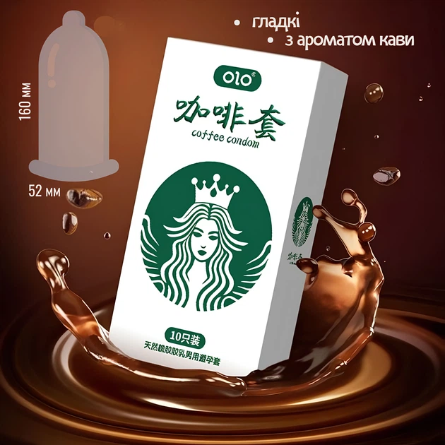 Презервативи OLO Coffee Ультратонкі з ароматом і смаком кави 10 шт (ROZ6501053680) - Фото 2 Презервативи OLO Coffee Ультратонкі з ароматом і смаком кави 10 шт (ROZ6501053680) - зображення 2