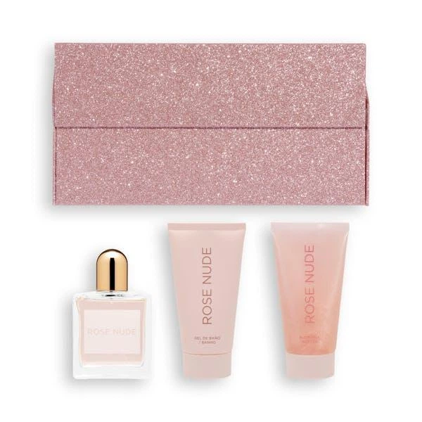 Подарунковий парфумерний набір для жінок Deliplus ROSE NUDE (косметичка для прикрас + парфумована вода 100мл + молочко для тіла 75мл + гель для душу 75мл) - Фото 2 Подарунковий парфумерний набір для жінок Deliplus ROSE NUDE (косметичка для прикрас + парфумована вода 100мл + молочко для тіла 75мл + гель для душу 75мл) - зображення 2